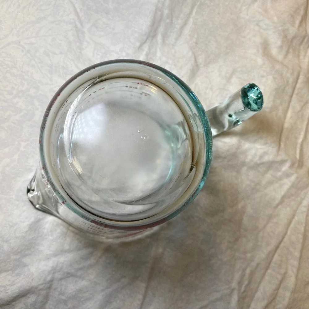 Vintage‎ Pyrex 2 Cup 500ml Glass Measuring Cup Red Lettering Made USA